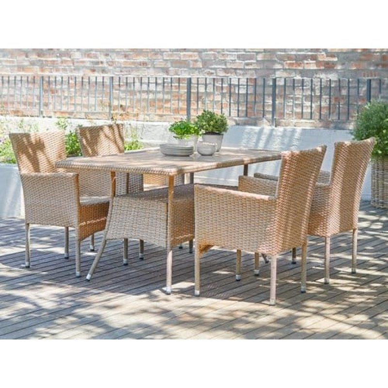 Комплект плетеной мебели AM-196/T196 Beige 4Pcs (4+1) фото 2