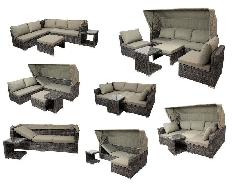 Диван-трансформер из искусственного ротанга AFM-320 Beige фото 2