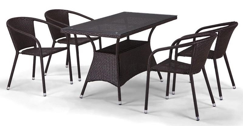 Комплект плетеной мебели T198D/Y137C-W53 Brown 4Pcs фото 2