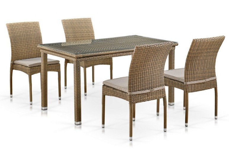 Комплект плетеной мебели T256B/Y380B-W65 Light Brown фото 2
