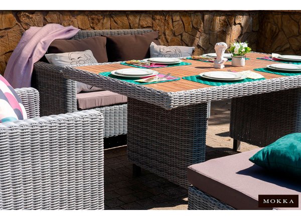 Комплект плетеной мебели MOKKA BELLA Family малый серый фото 6