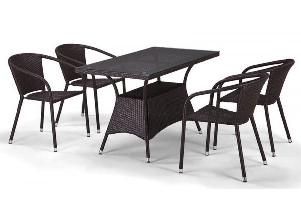 Комплект плетеной мебели T198D/Y137C-W53 Brown 4Pcs