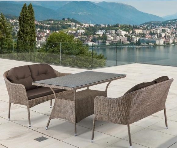 Комплект плетеной мебели T198B/S54B-W56 Light Brown