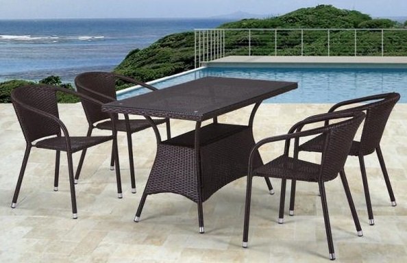 Комплект плетеной мебели T198D/Y137C-W53 Brown 4Pcs