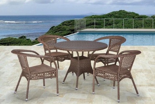Комплект плетеной мебели Лион-1B T220CT/Y32-W56 Light brown 4Pcs