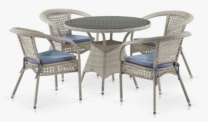 Комплект плетеной мебели Лион-1C T220CT/Y32-W85 Latte 4Pcs (4+1)