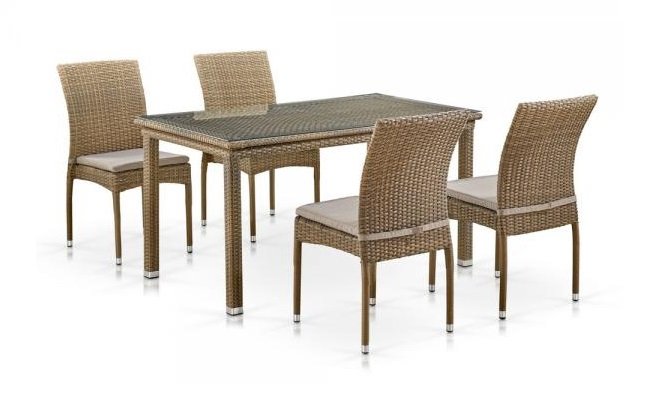 Комплект плетеной мебели T256B/Y380B-W65 Light Brown