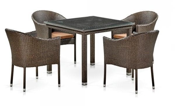 Комплект плетеной мебели T257A/Y350A-W53 4PCS Brown