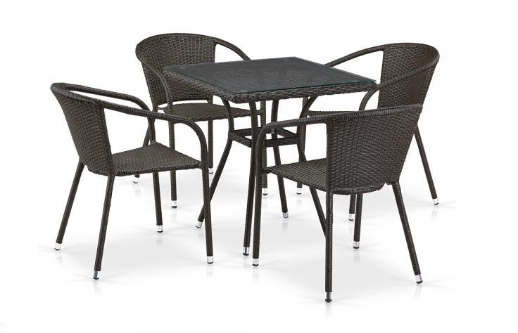 Комплект плетеной мебели T282BNT/Y137C-W53 Brown 4Pcs