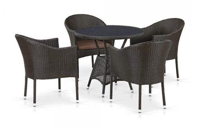 Комплект плетеной мебели T707ANS/Y350-W53 4Pcs Brown
