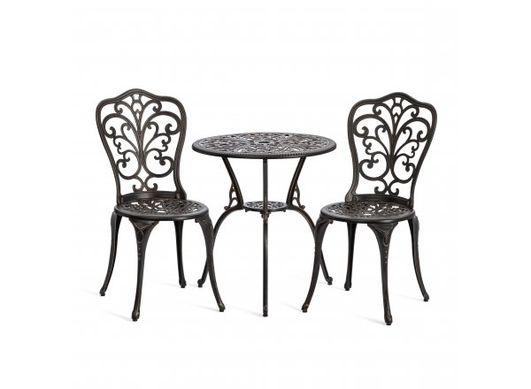 Комплект Secret de Maison Романс/Romance (стол+2 стула) алюминиевый сплав, D60/H67, 53х41х89см, бронзовый