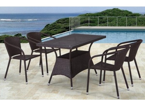 Комплект плетеной мебели T198D/Y137C-W53 Brown 4Pcs