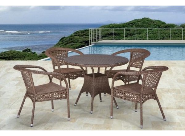 Комплект плетеной мебели Лион-1B T220CT/Y32-W56 Light brown 4Pcs
