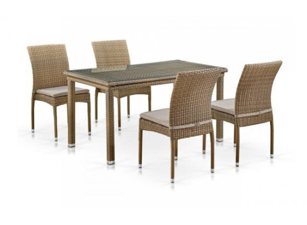Комплект плетеной мебели T256B/Y380B-W65 Light Brown
